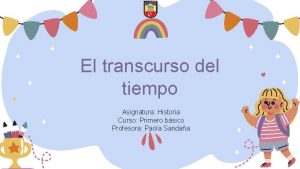 El transcurso del tiempo Asignatura Historia Curso Primero