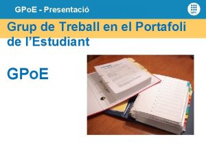 GPo E Presentaci Grup de Treball en el