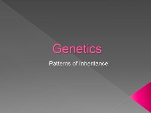 Genetics Patterns of Inheritance Genetics Vocabulary GeneticsThe branch