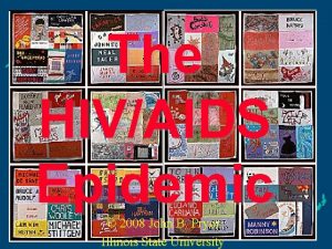 The HIVAIDS Epidemic 2008 John B Pryor Illinois