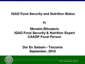 IGAD Food Security and Nutrition Status By Moneim