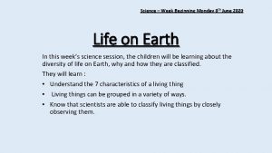 Science Week Beginning Monday 8 th June 2020