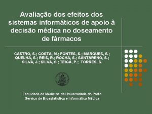 Avaliao dos efeitos dos sistemas informticos de apoio