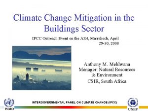 Climate Change Mitigation in the Buildings Sector IPCC