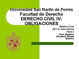 Universidad San Martn de Porres Facultad de Derecho