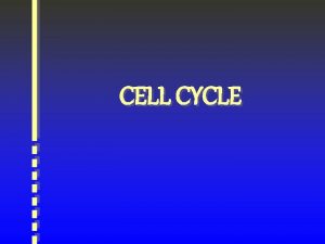 CELL CYCLE Cell cycle Cell Division for Growth