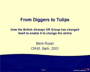 From Diggers to Tulips How the British Airways