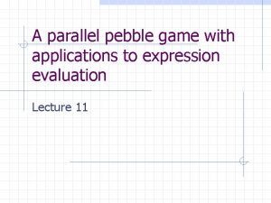 A parallel pebble game with applications to expression