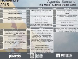 Noviembre 2015 Agenda Semanal Ing Mario Prudencio Valds