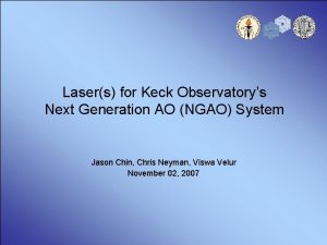 Lasers for Keck Observatorys Next Generation AO NGAO