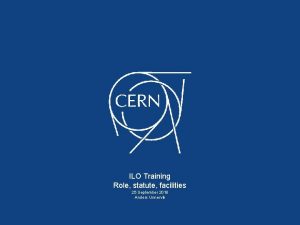 ILO Training Role statute facilities 25 September 2018