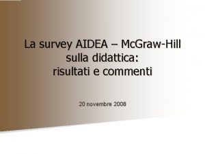 La survey AIDEA Mc GrawHill sulla didattica risultati