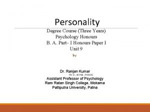 Personality Degree Course Three Years Psychology Honours B