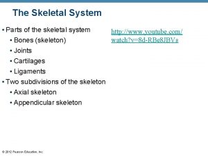 The Skeletal System Parts of the skeletal system