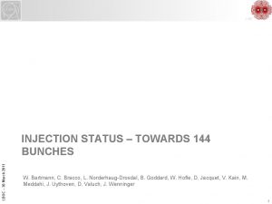 LHC LBOC 30 March 2011 INJECTION STATUS TOWARDS