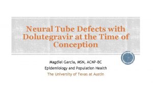 Neural Tube Defects with Dolutegravir at the Time