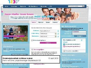 Studiekeuze Webformulier Onderwijskwaliteit zichtbaar maken Hans vanvan Driel