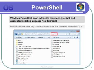 OS Power Shell Windows Power Shell is an