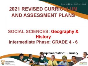 2021 REVISED CURRICULUM AND ASSESSMENT PLANS SOCIAL SCIENCES