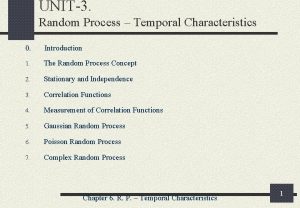 UNIT3 Random Process Temporal Characteristics 0 Introduction 1