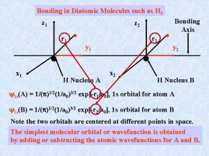 Bonding in Diatomic Molecules such as H 2