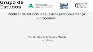 Inteligncia Artificial e seus usos pela Governana Corporativa