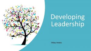 Developing Leadership Tiffany Perkins Developing Leaders Good effective