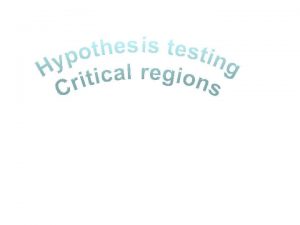 Hypothesis testing KUS objectives BAT find critical regions