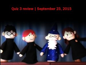 Quiz 3 review September 23 2015 Quiz 3