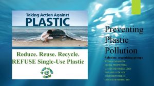 Preventing Plastic Pollution Solution organizing groups ROXANA CASANUEVA