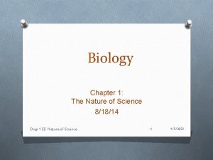 Biology Chapter 1 The Nature of Science 81814