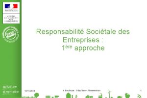 Responsabilit Socitale des Entreprises 1re approche 13112018 K