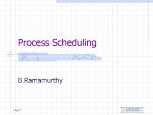 Process Scheduling B Ramamurthy Page 1 152022 Introduction