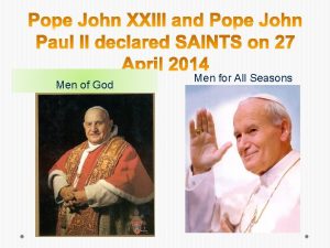 Men of God Men for All Seasons Canonisation