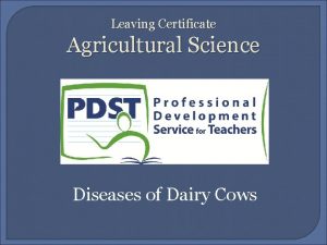Leaving Certificate Agricultural Science Diseases of Dairy Cows