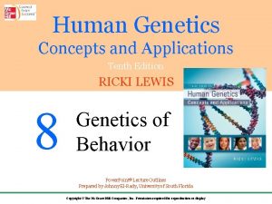 Human Genetics Concepts and Applications Tenth Edition RICKI