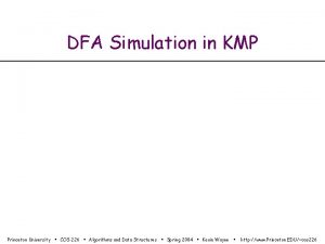 DFA Simulation in KMP Princeton University COS 226