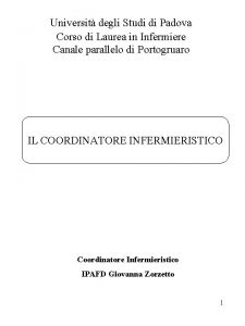 Universit degli Studi di Padova Corso di Laurea