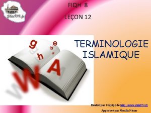 FIQH 8 LEON 12 TERMINOLOGIE ISLAMIQUE Ralis par