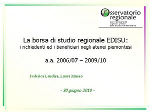 La borsa di studio regionale EDISU i richiedenti
