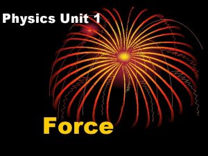 Physics Unit 1 Force Force push or pull