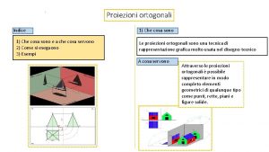 Proiezioni ortogonali Indice 1 Che cosa sono e