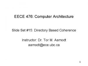 EECE 476 Computer Architecture Slide Set 15 Directory