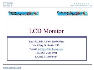 CHINOEXCEL TECHNOLOGY CORP LCD Monitor Rm 1602 Blk