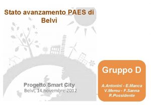 Stato avanzamento PAES di Belv Gruppo D Progetto