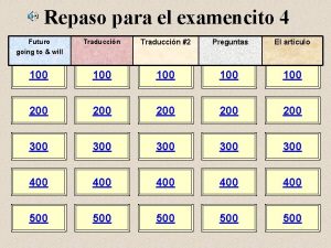 Repaso para el examencito 4 Futuro going to