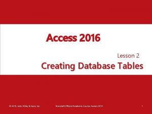 Access 2016 Lesson 2 Creating Database Tables 2016