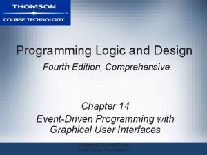 Programming Logic and Design Fourth Edition Comprehensive Chapter