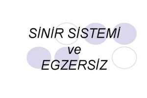 SNR SSTEM ve EGZERSZ Sinir sistemi lhareket etme