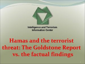 Intelligence and Terrorism Information Center Hamas and the